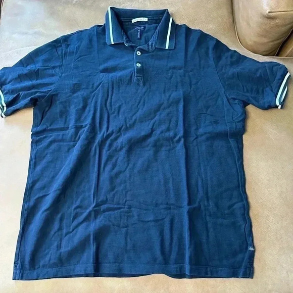 Mens Good Man Brand Match Point Polo Navy Size XL - Picture 2 of 8